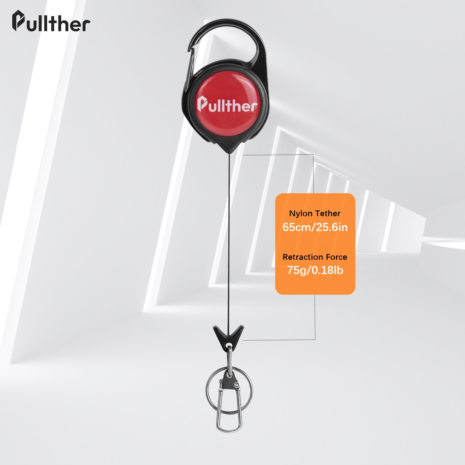 Pullther multi-color fishing gear tool fly fishing nurse ID card holder extendable badge clip scroll design name badge