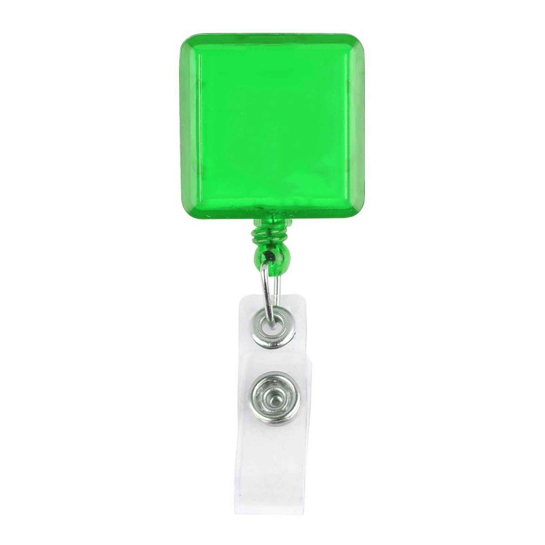 Custom Logo Printed Retractable Badge Holder Reel Square Badge Holder With Belt Clip Camping Key Ring For Name Card Keychain