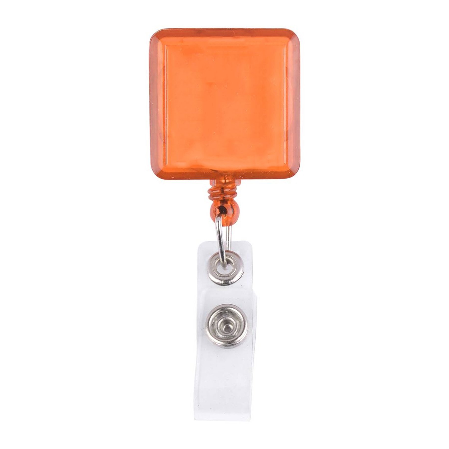 Custom Logo Printed Retractable Badge Holder Reel Square Badge Holder With Belt Clip Camping Key Ring For Name Card Keychain