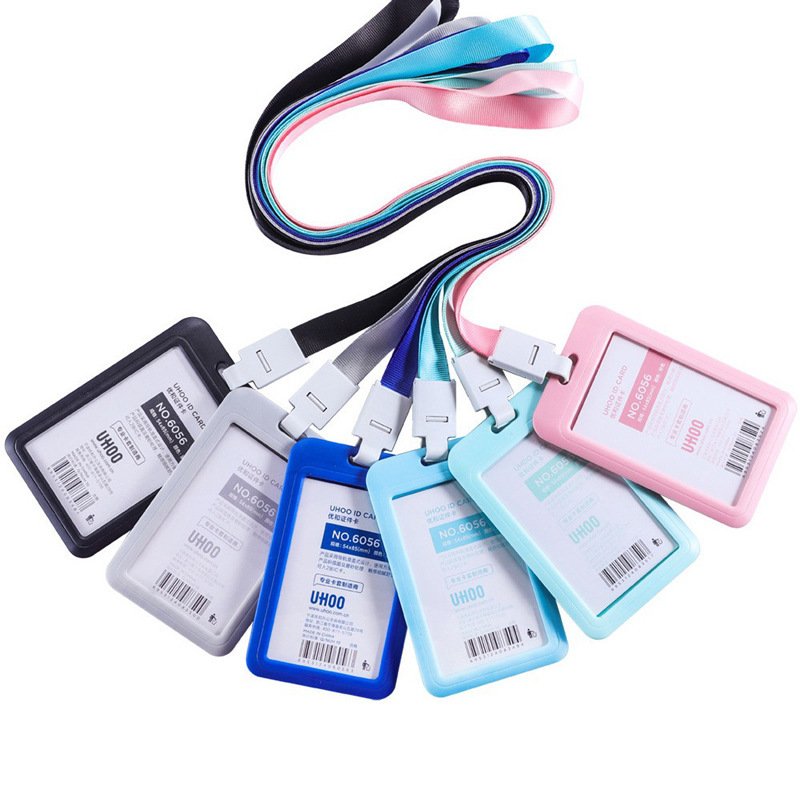 Promotional Custom Printed Logo Woven Rope Mobile Phone Lanyard With ID Card Badge Holder Neck Strap Teacher Polyester Lanyard