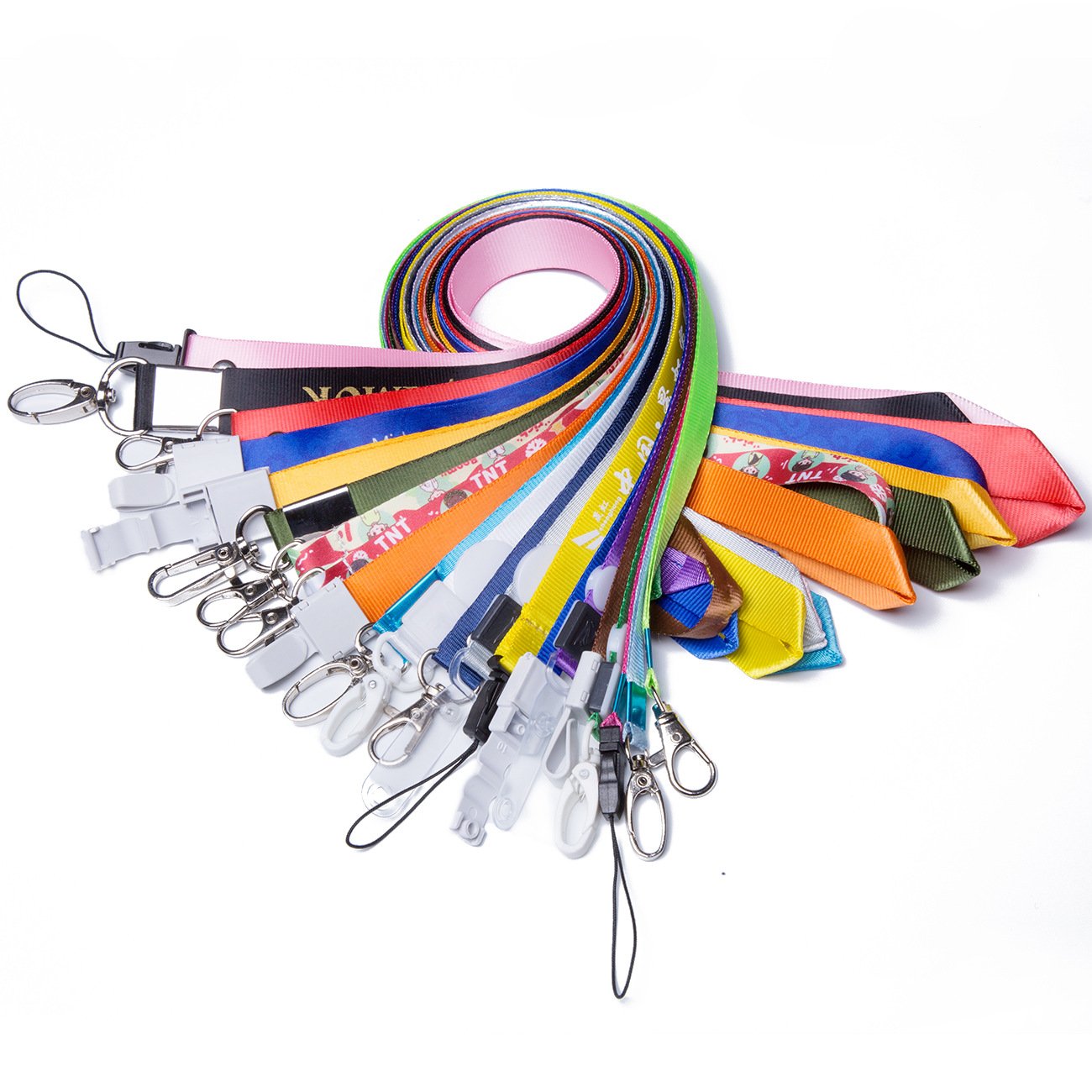 Promotional Custom Printed Logo Woven Rope Mobile Phone Lanyard With ID Card Badge Holder Neck Strap Teacher Polyester Lanyard
