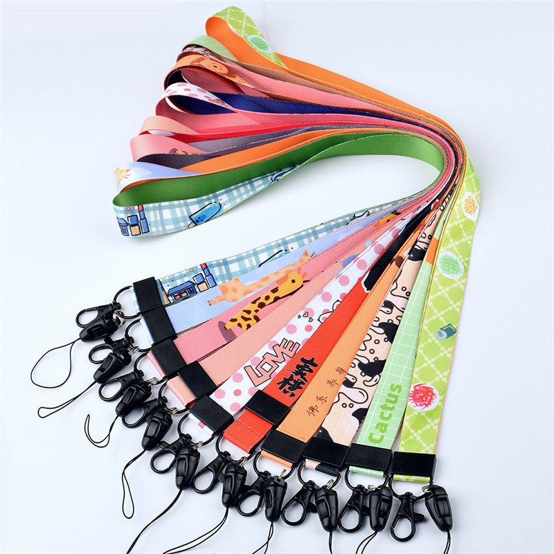 Promotional Custom Printed Logo Woven Rope Mobile Phone Lanyard With ID Card Badge Holder Neck Strap Teacher Polyester Lanyard