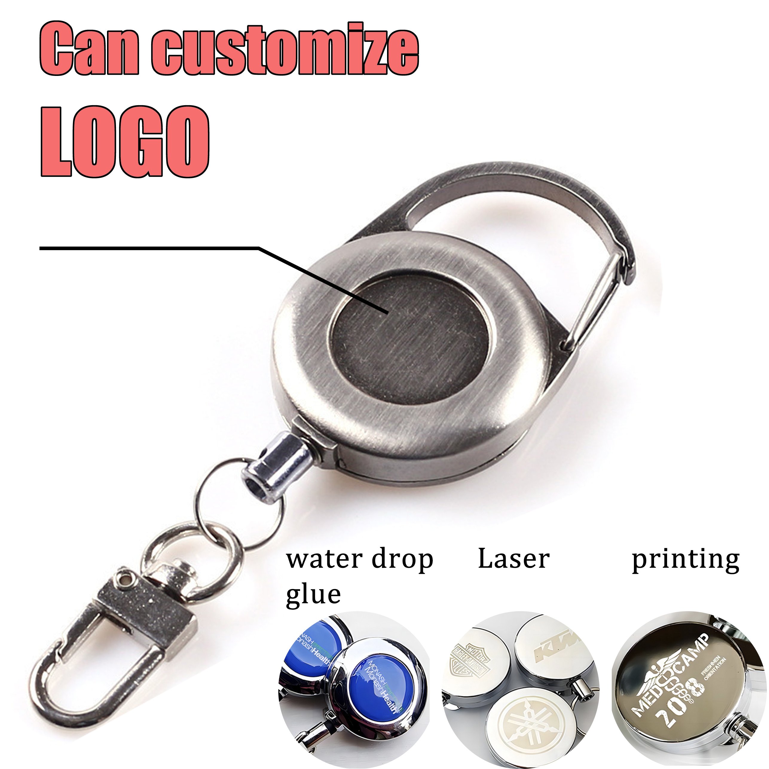 M-030 Metal Badge Reel KeyChain Retractable Badge Holder Fly Fishing Zinger Retractor for Anglers Vest Pack Tool Gear