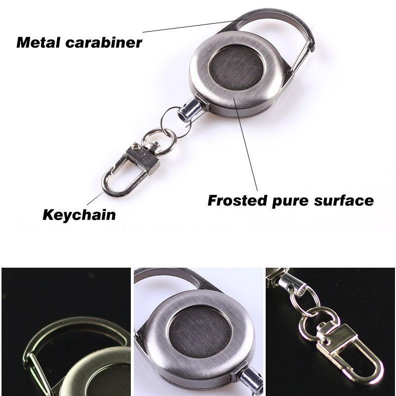 M-030 Metal Badge Reel KeyChain Retractable Badge Holder Fly Fishing Zinger Retractor for Anglers Vest Pack Tool Gear