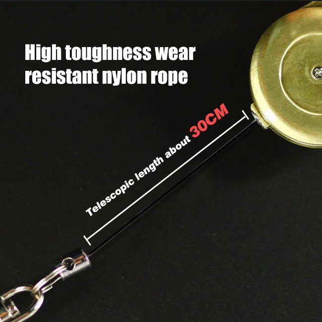 M-030 Metal Badge Reel KeyChain Retractable Badge Holder Fly Fishing Zinger Retractor for Anglers Vest Pack Tool Gear