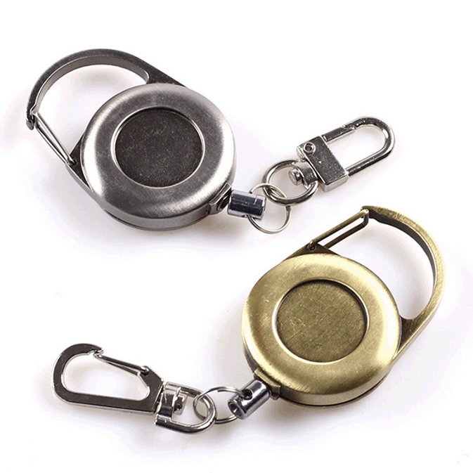 M-030 Metal Badge Reel KeyChain Retractable Badge Holder Fly Fishing Zinger Retractor for Anglers Vest Pack Tool Gear