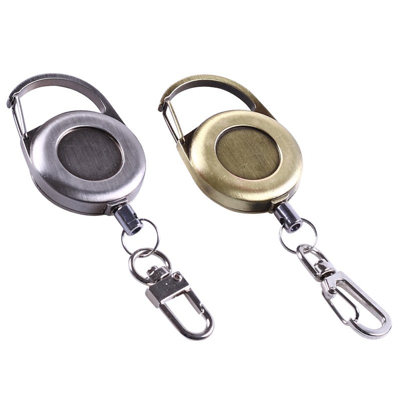 M-030 Metal Badge Reel KeyChain Retractable Badge Holder Fly Fishing Zinger Retractor for Anglers Vest Pack Tool Gear