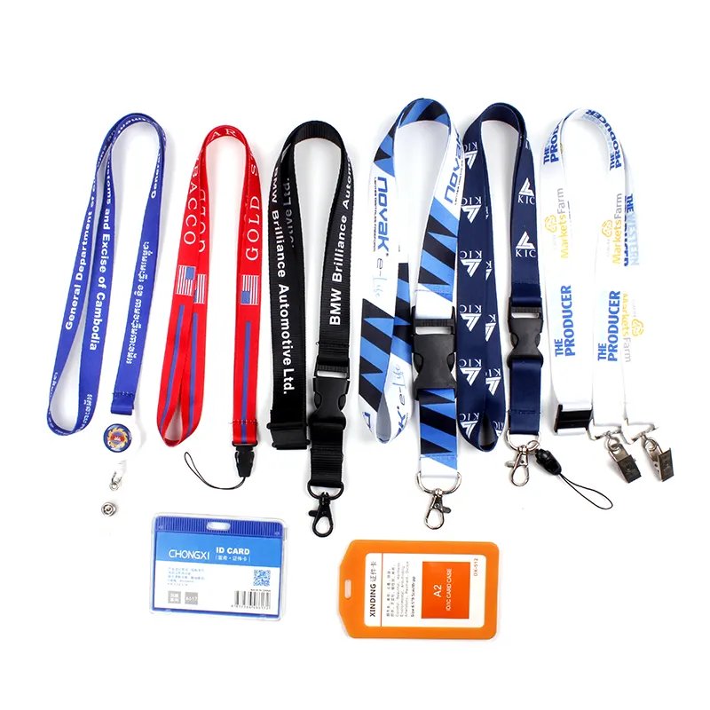 Manufacturer Wholesale Custom Dye Sublimation Printed Neck Strap Polyester Lanyards With ID Badge Card Holder