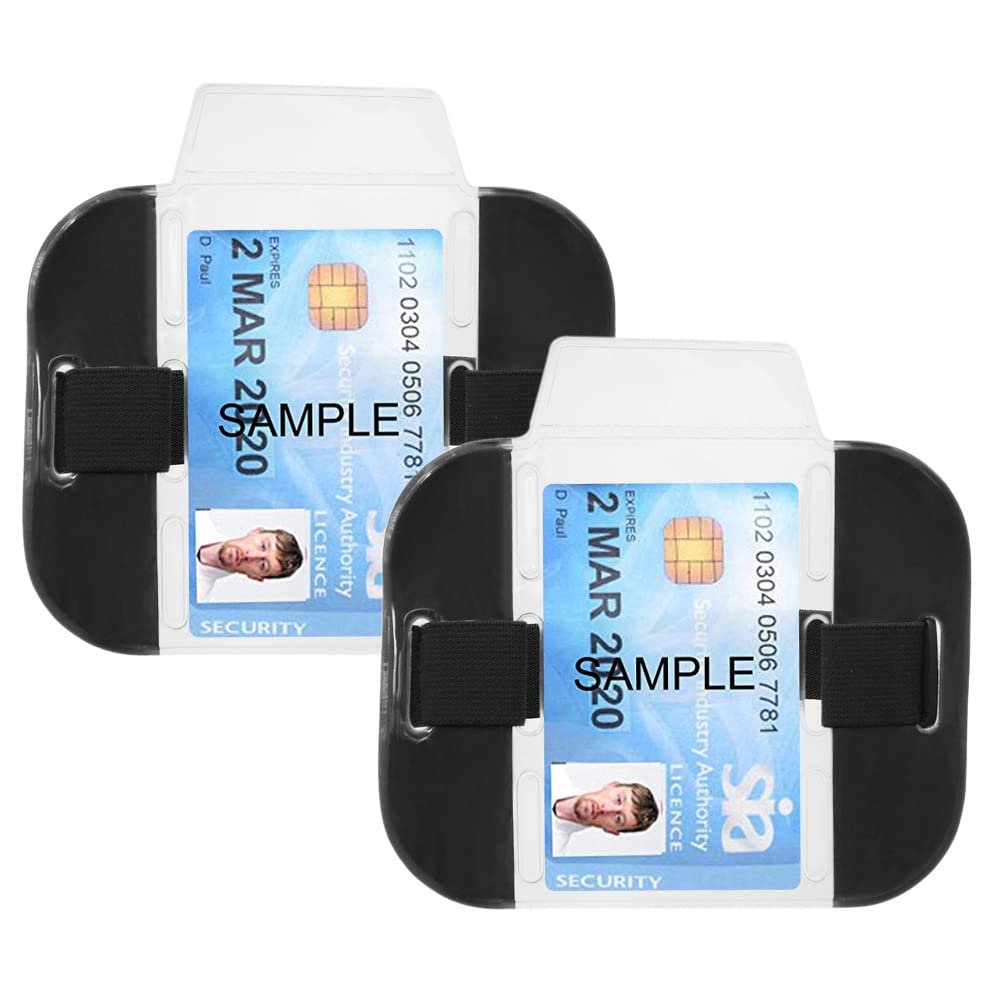 Arm Badge Holder,High Visibility Bright Neon Adjustable Waterproof Armband ID Card License Badge Holder