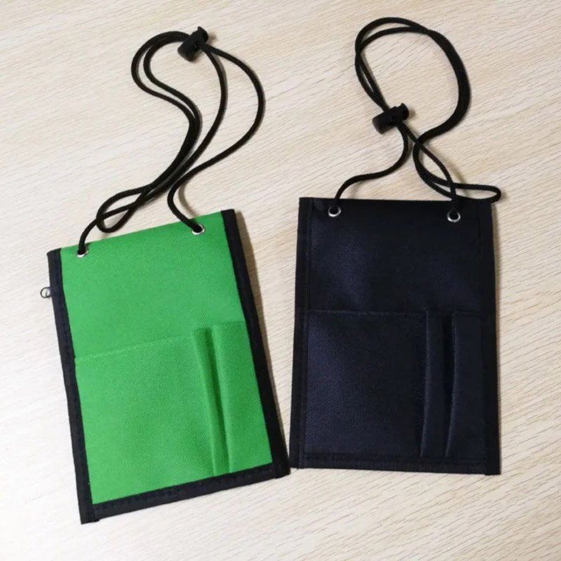 Trade Show Badge Holder with lanyard, Small Pouch Badge Holder with Neck Rope