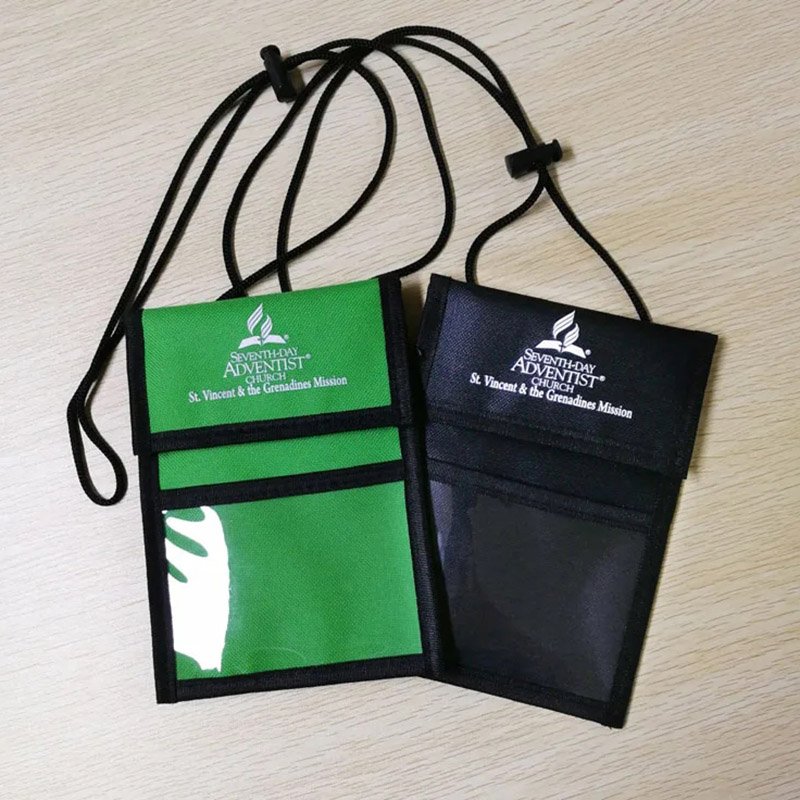 Trade Show Badge Holder with lanyard, Small Pouch Badge Holder with Neck Rope