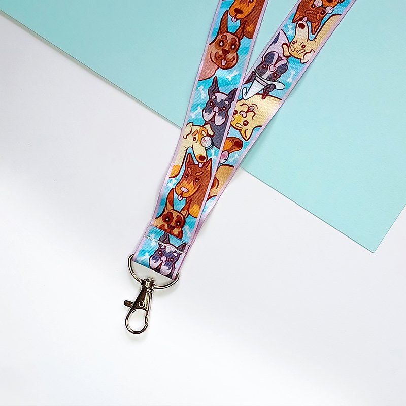 hot-sale high-quality popular designs adjustment kawaii printing Nylon Key Neck Strap Anime Long Keychain Lanyard