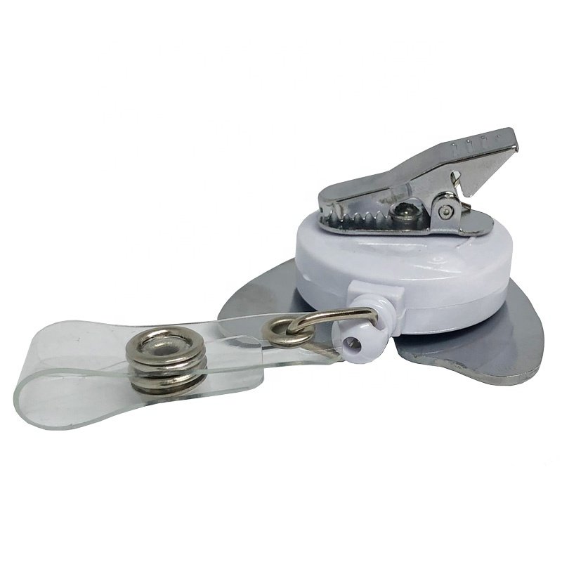 Manufacturer Custom Metal Chrome Retractable Lung Shape Medical Nurse ID Badge Reel Clip Holder With Rotation Alligator Clip