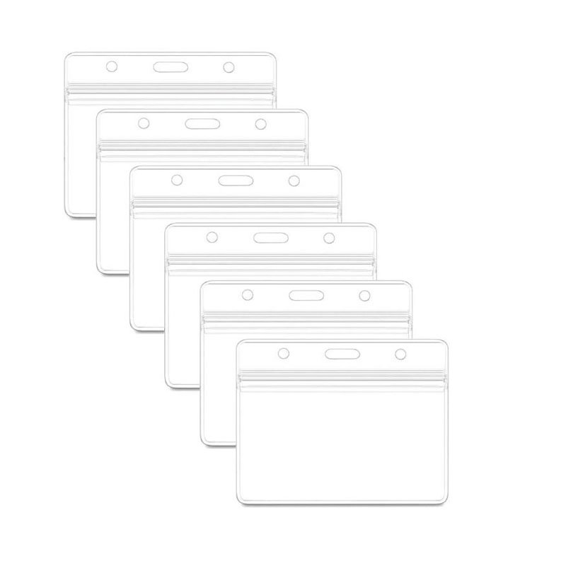 Custom 4 X 3 in Clear PVC ID Pouch Card Name Badge Cards Holder Exhibition id badge holder 4x3