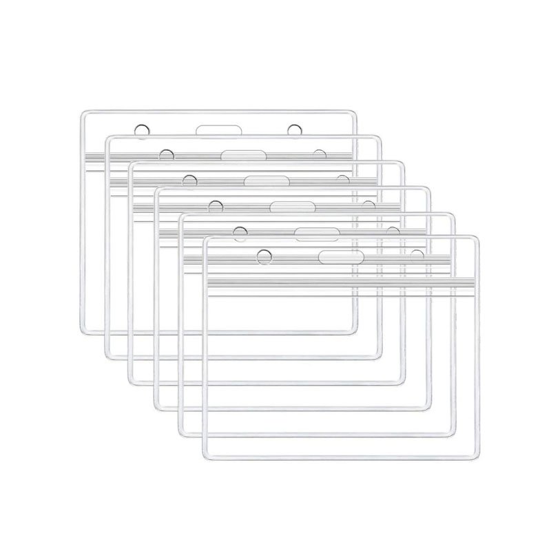 Custom 4 X 3 in Clear PVC ID Pouch Card Name Badge Cards Holder Exhibition id badge holder 4x3