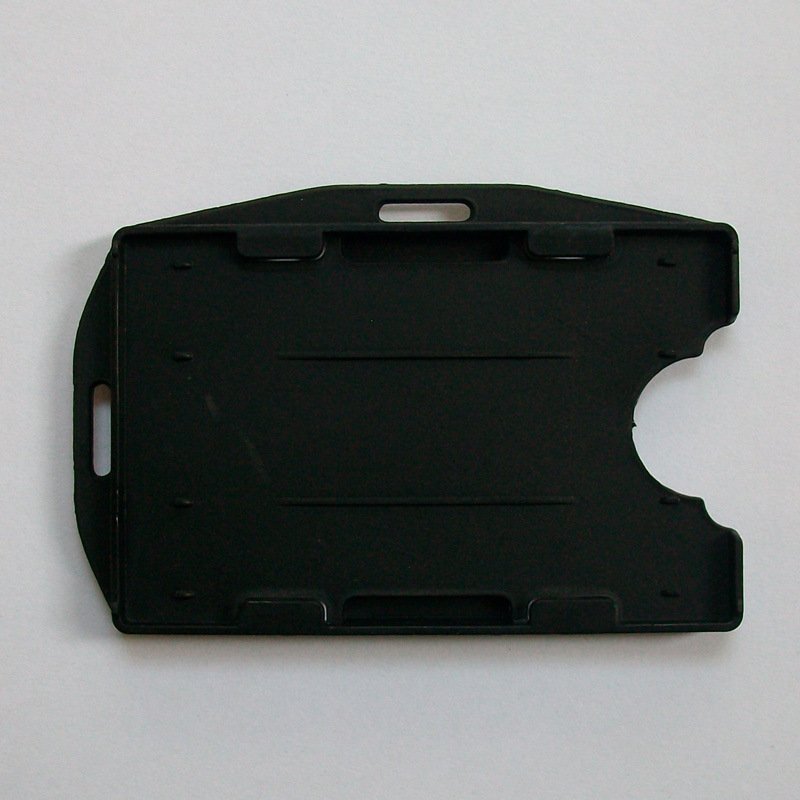 Multi-color PP frosted cover customized Hard Plastic Open Face ID Card Badge Holder Horizontal Dual Use Card Holders