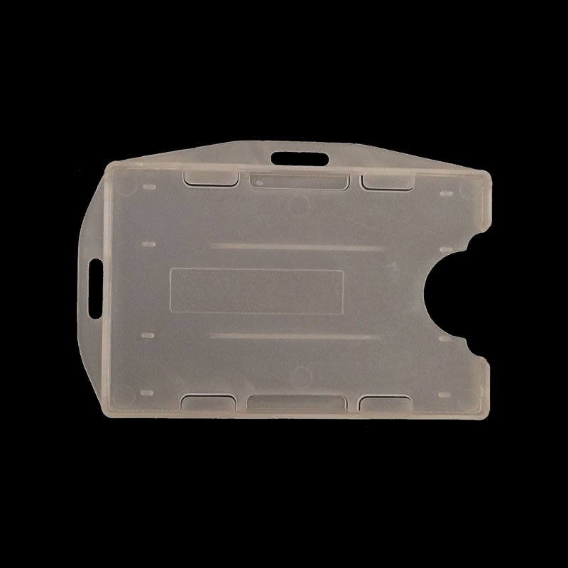 Multi-color PP frosted cover customized Hard Plastic Open Face ID Card Badge Holder Horizontal Dual Use Card Holders