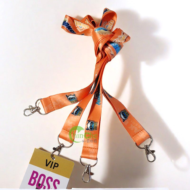 Factory Wholesale Sublimation Silk Screen Print Polyester Nylon Neck Strap Lanyards With Breakaway ID Badge Holder