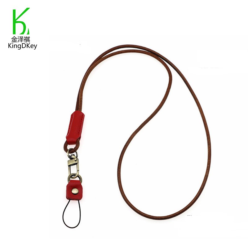 wholesale custom multi colors leather keychain id card badge holder lanyards