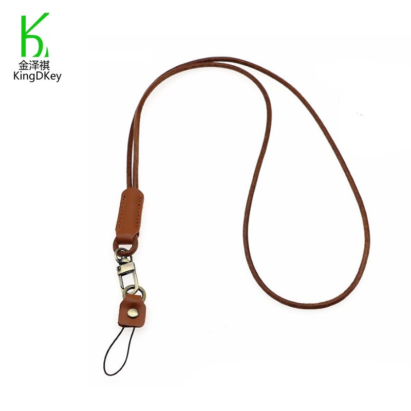 wholesale custom multi colors leather keychain id card badge holder lanyards