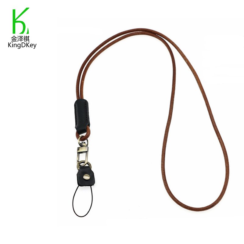 wholesale custom multi colors leather keychain id card badge holder lanyards