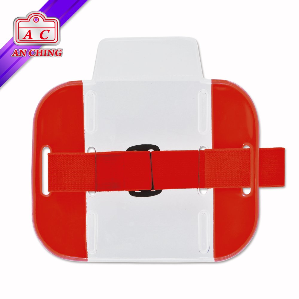 Neon Reflective PVC Armband Card Badge Holder