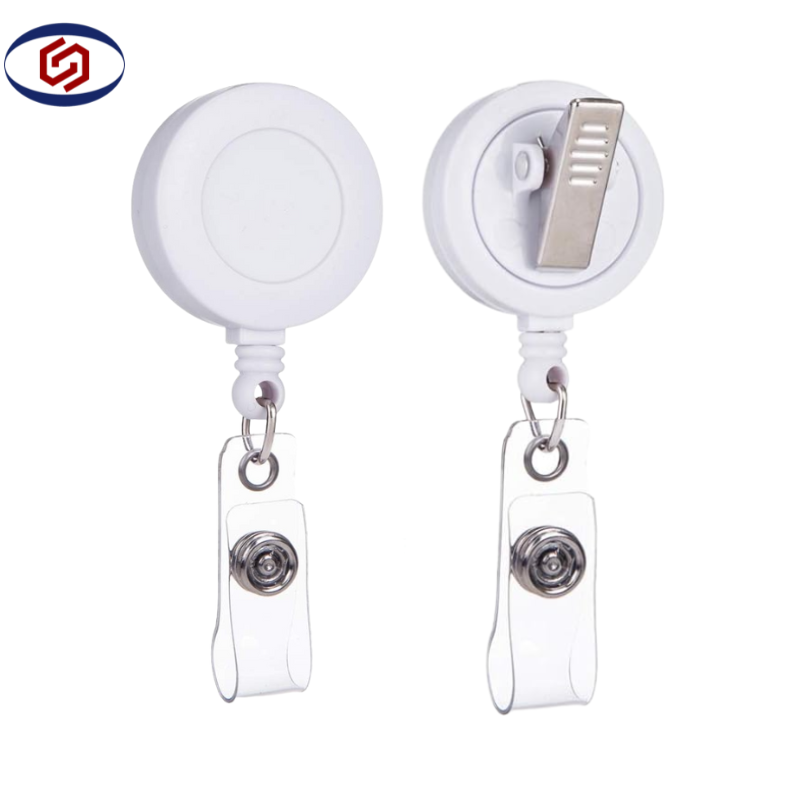 Durable Round Shape Yoyo Key Holder Sublimation Retractable Badge Reel With Metal Alligator Clip