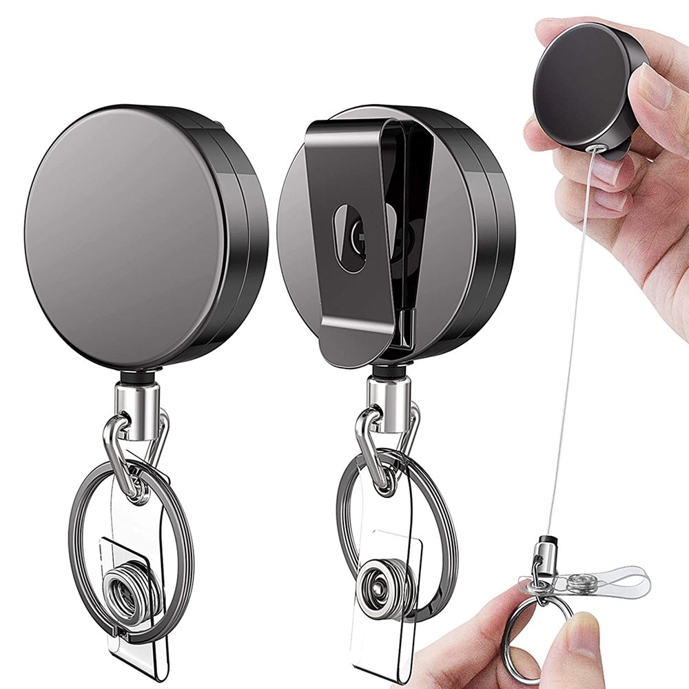 Retractable Reel ID Badge Key Card Name Tag Holders with Belt Clip