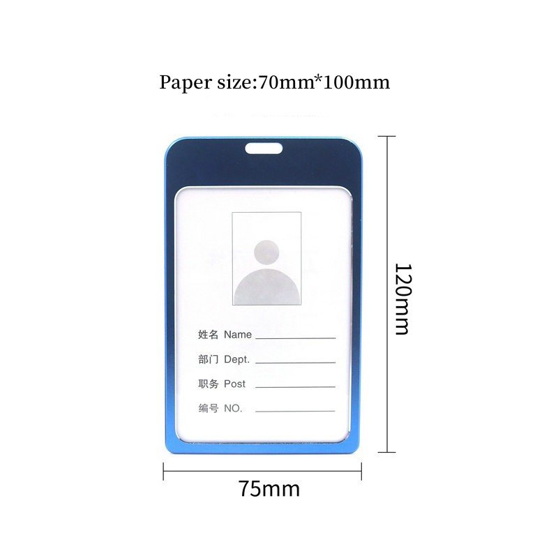 Large Size A7 Aluminum Alloy Metal Badge Holder Custom Laser Logo Vertical Work ID Card Holder