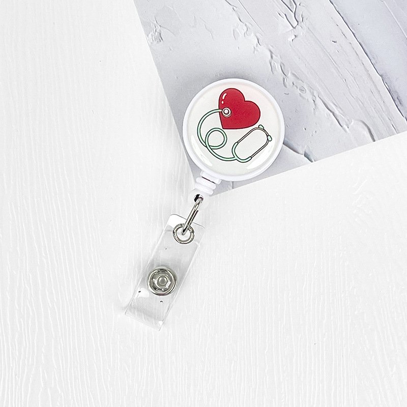 New popularity creative nurse badge chest badge clip student card holder work ID extendable and easy to pull buckle