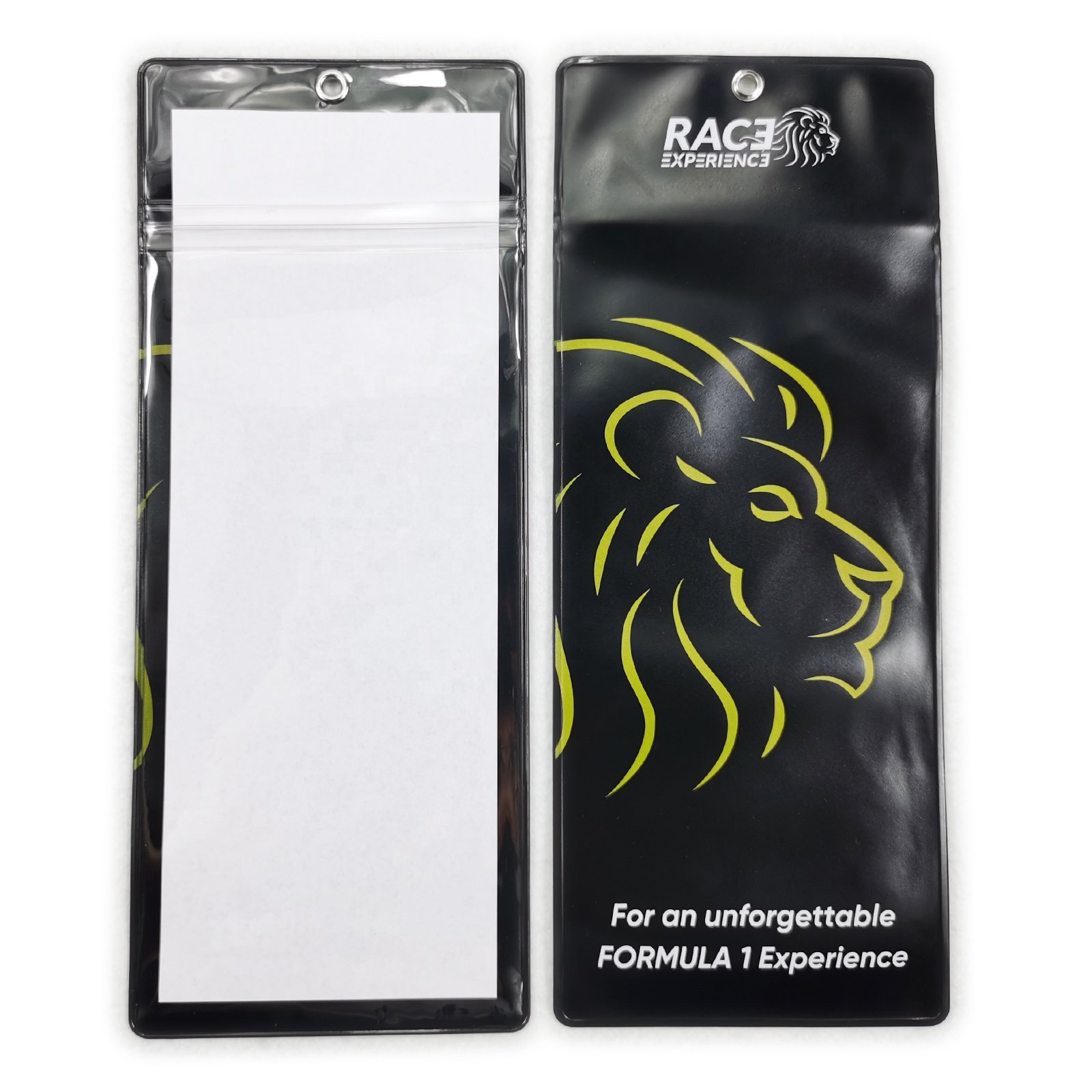 Customized Vinyl Waterproof Pass Holder, Badge Pass Case with Zip, PVC Ticket Badge Holder
