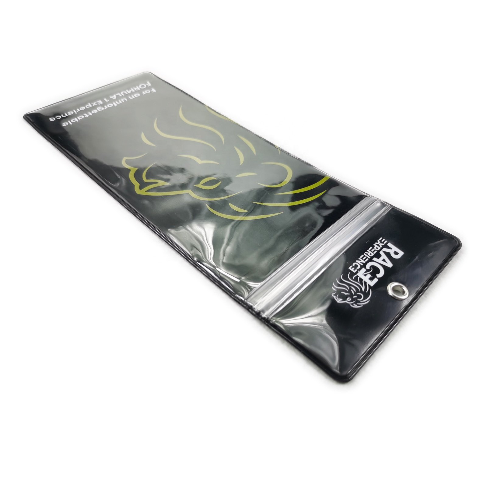 Customized Vinyl Waterproof Pass Holder, Badge Pass Case with Zip, PVC Ticket Badge Holder