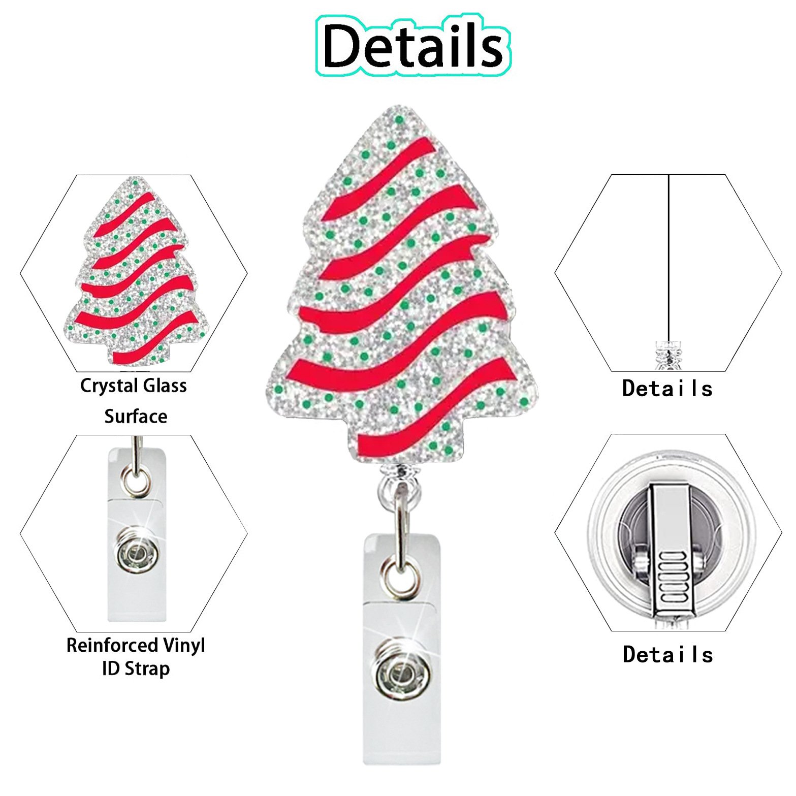 Wholesale Christmas Design Nurse Officer Student ID Card Holder Xmas Gifts Accessories Badge Reel Swivel Clip Badge Holder