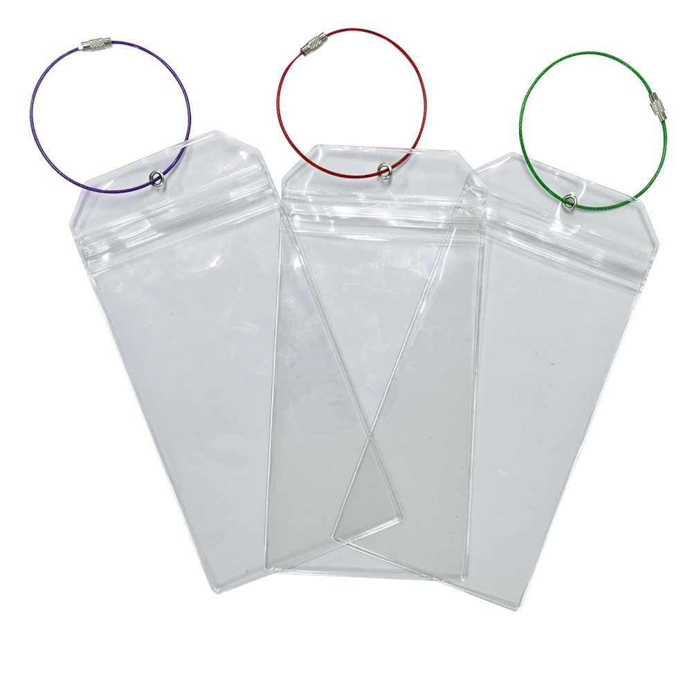 PVC Cruise Luggage ETags Set Waterproof Vinyl Tag Holder Zip Seal and Steel Loops Holders