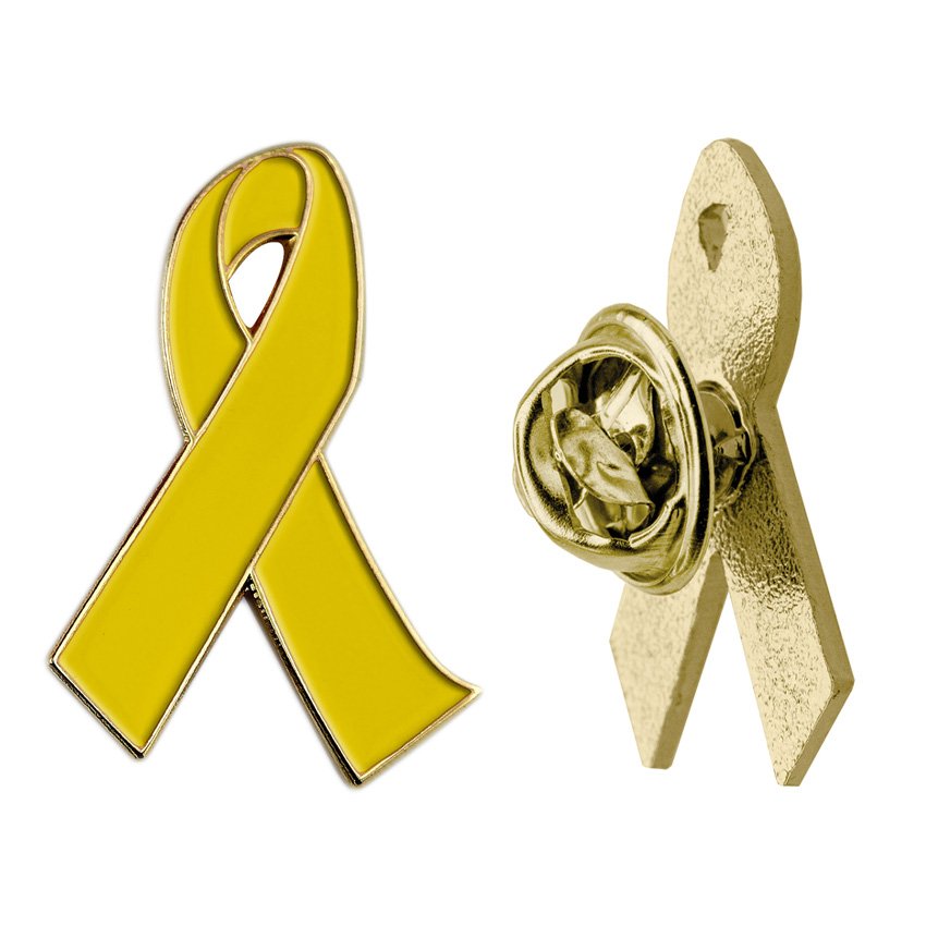 Wholesale Custom Logo Awareness Souvenir Badge Enamel White Awareness Small Kids Ribbon Badge Holder Mental Health Lapel Pins