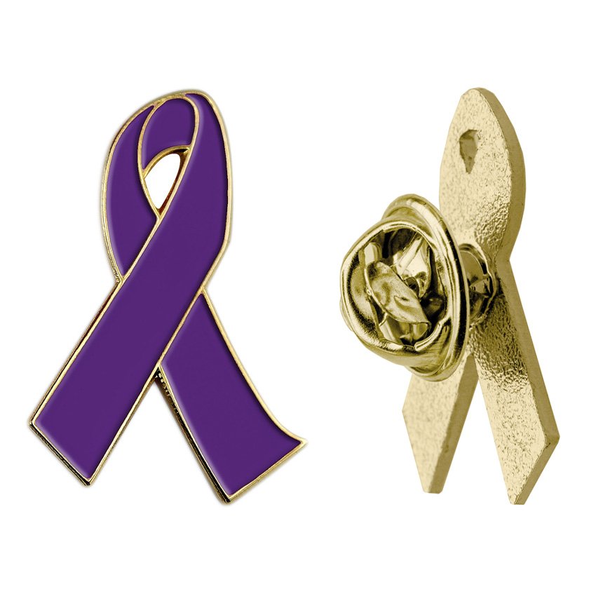 Wholesale Custom Logo Awareness Souvenir Badge Enamel White Awareness Small Kids Ribbon Badge Holder Mental Health Lapel Pins