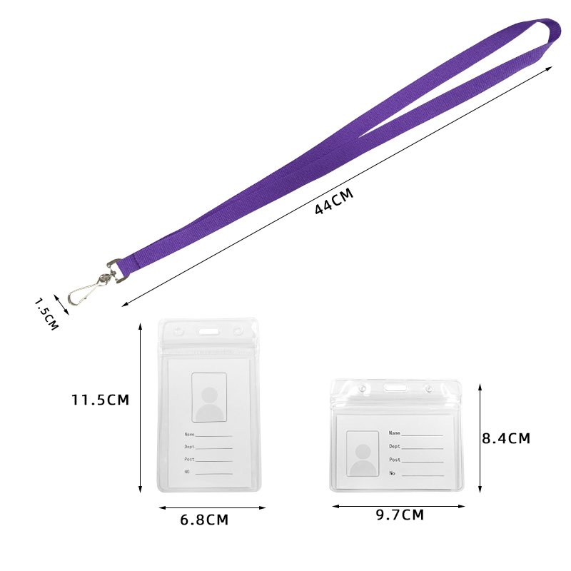Wholesale Custom Lanyard ID Card Holder Plastic PVC Card Holder Lanyard Keychain Polyester Lanyard