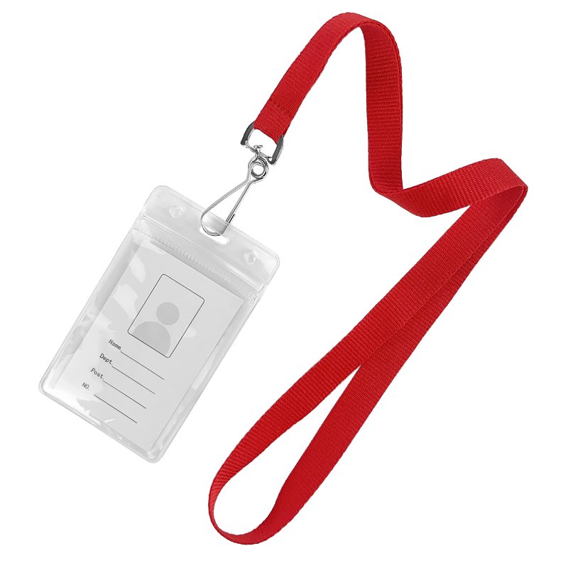 Wholesale Custom Lanyard ID Card Holder Plastic PVC Card Holder Lanyard Keychain Polyester Lanyard