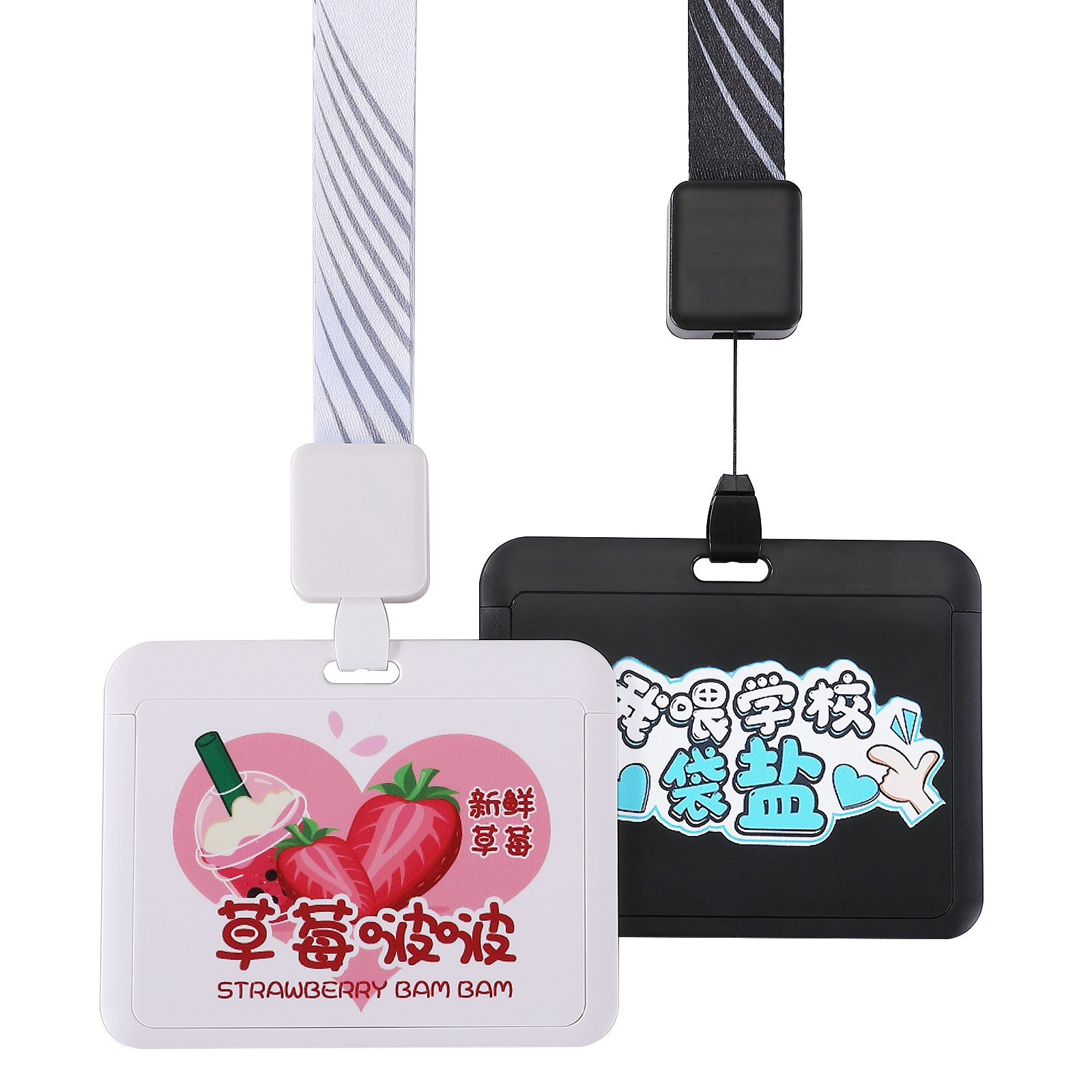 Custom Print Color Sublimation Badge Holder Polyester Lanyard Retractable Badge Reel Holder