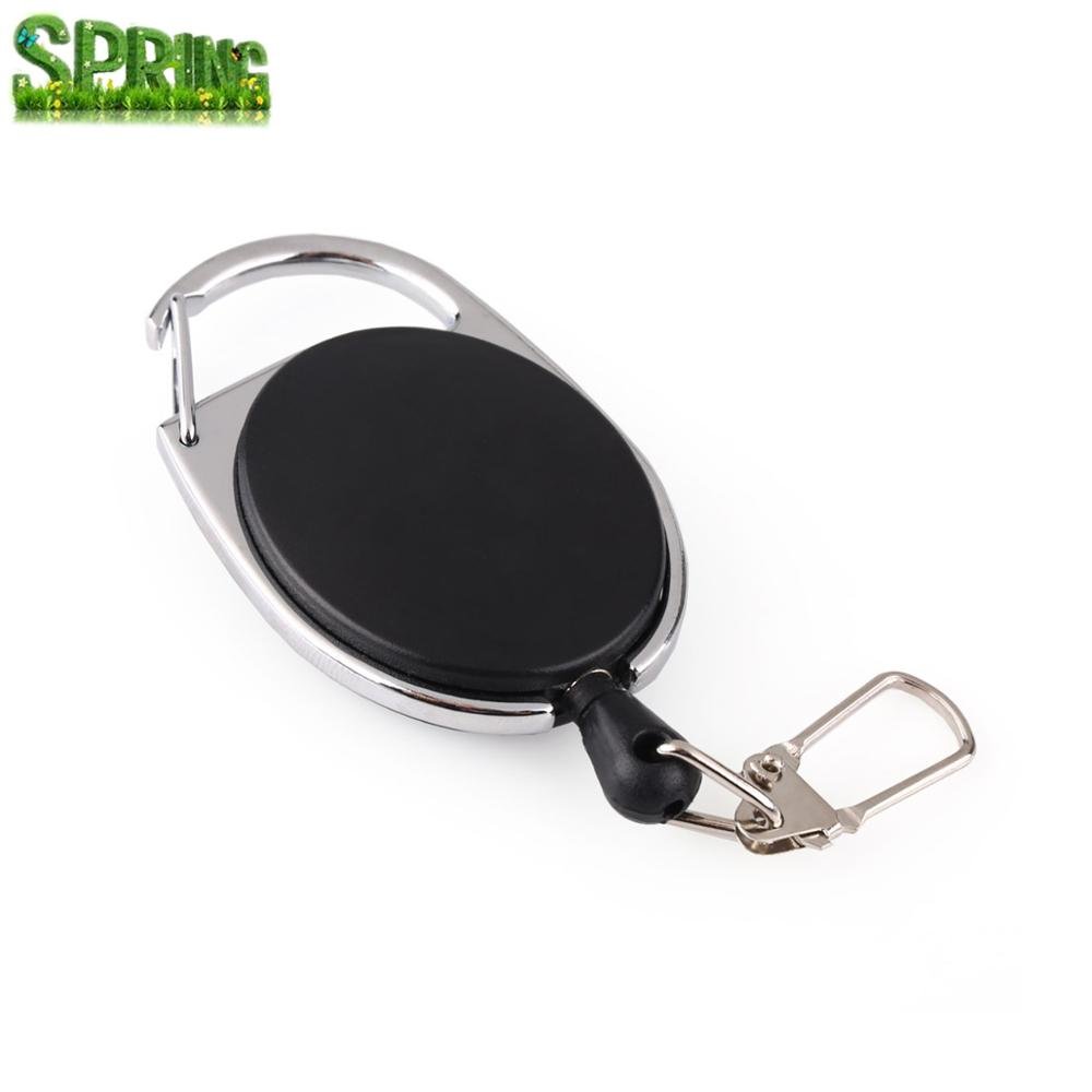 Carabiner Retractable Badge Reel Holder With Metal Swivel Hook Sea fishing Keychain