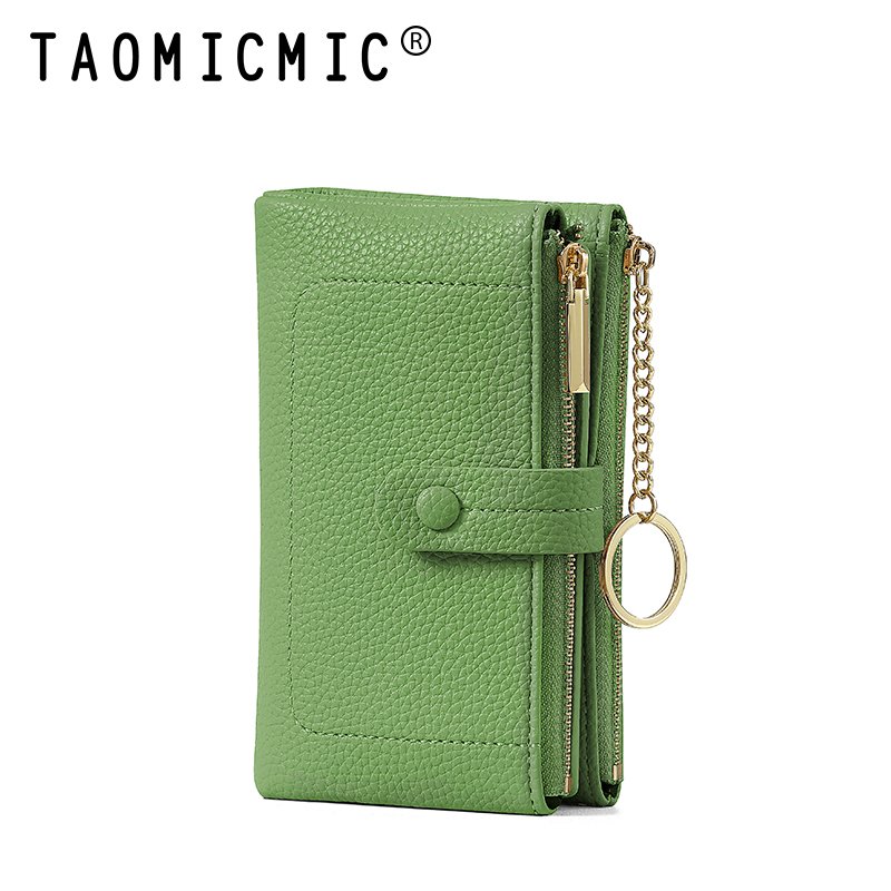 TAOMICMIC Cross-Border Women's Wallet Premium Feeling Large Capacity Double Zipper Bi-Fold Multi Card Clutch Leather Holder