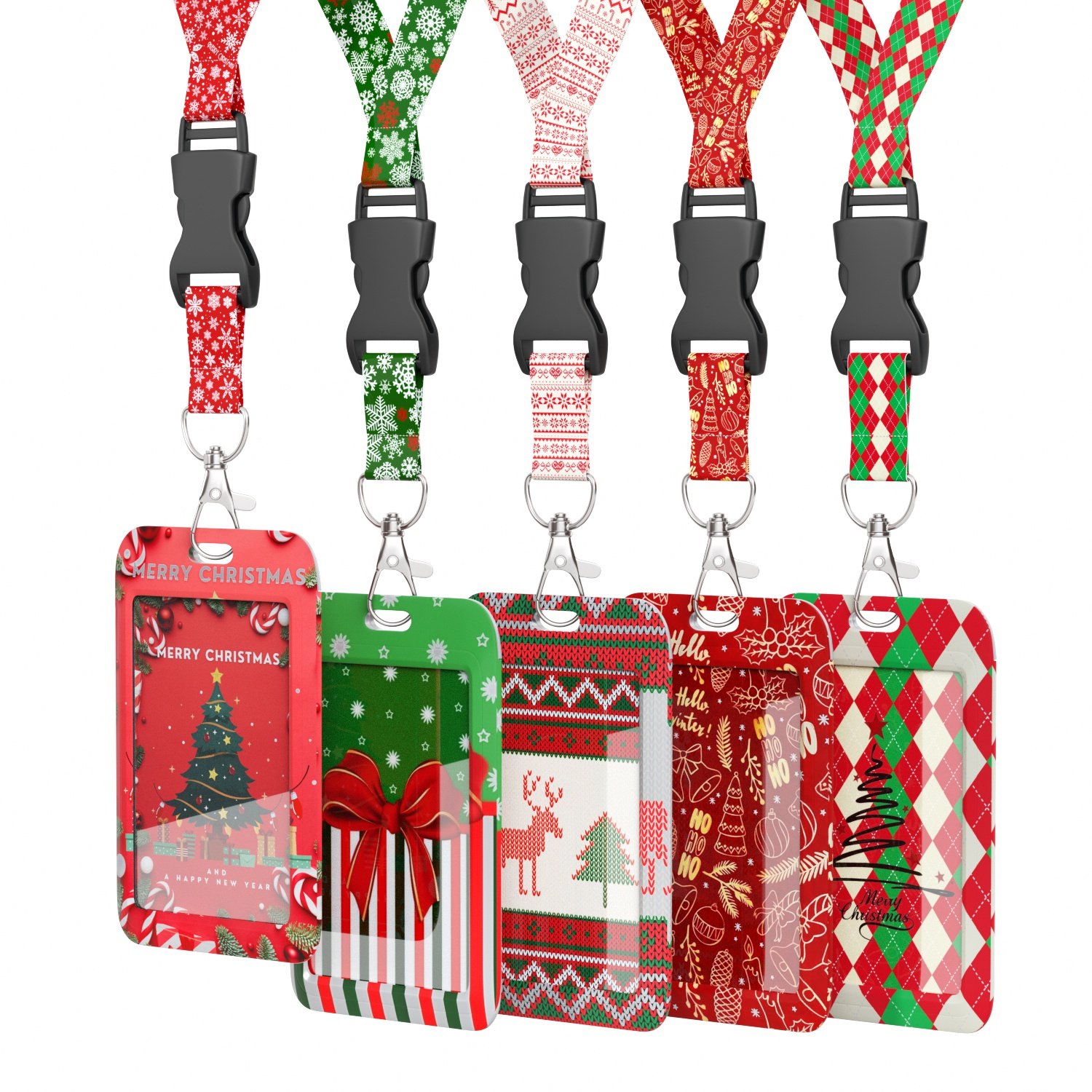 Christmas Gifts UV logo id card holder promotion items holder badge sublimation polyester lanyard for festival