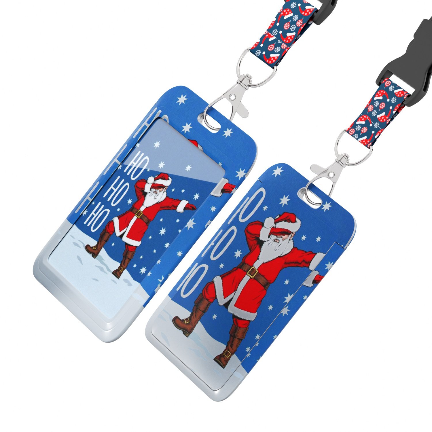 Christmas Gifts UV logo id card holder promotion items holder badge sublimation polyester lanyard for festival