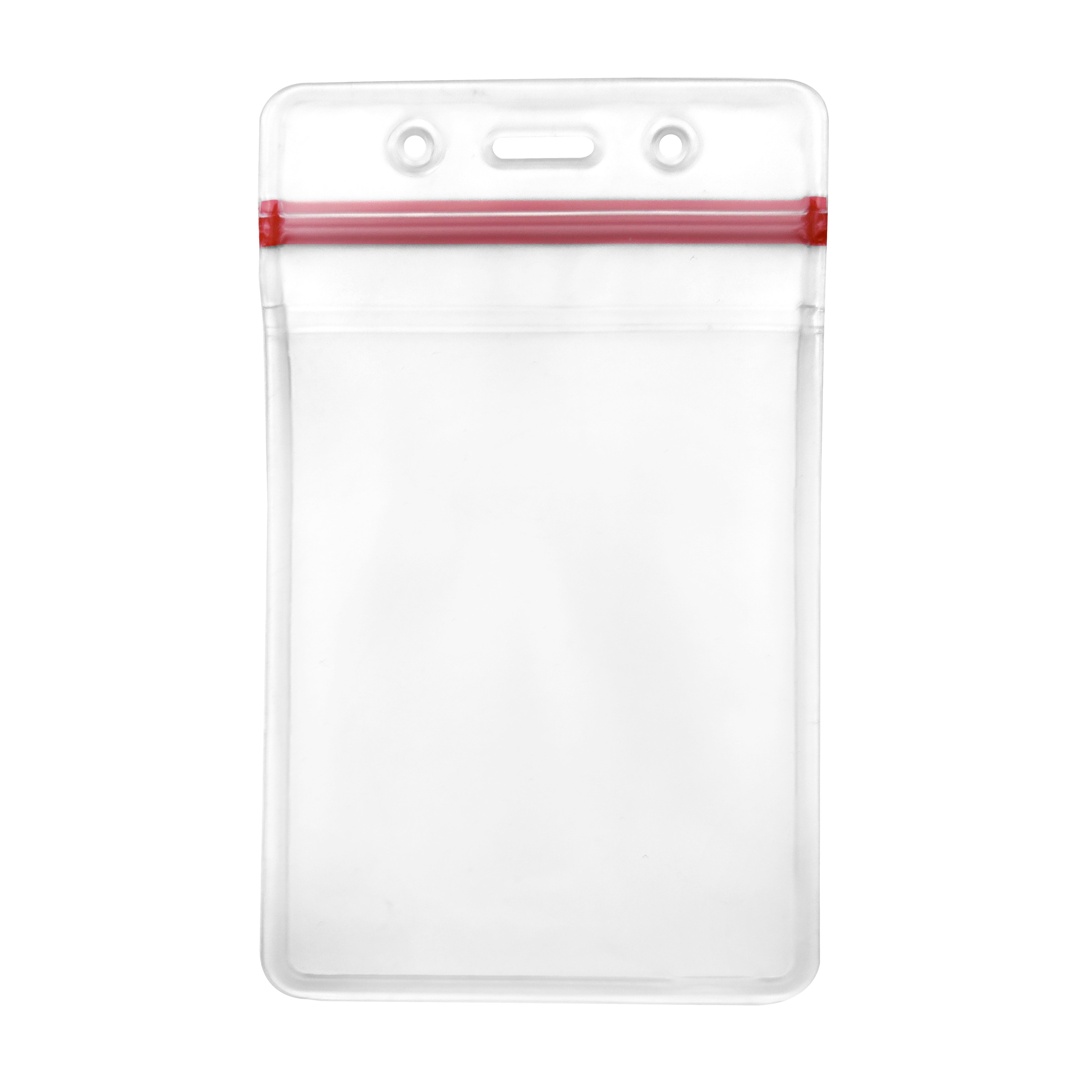 Clear Vinyl Vertical Resealable Waterproof ID Card Badge Holder Case Soft PVC Transparent Badge Holder for Worker Nurse
