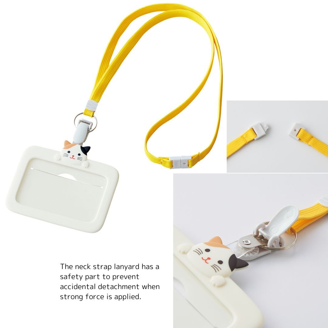 LIHITLAB Kawaii Japanese Animal Silicon Card Holder Business Cards Employee IDs Work Passes Office Use Entrance Badge Holder