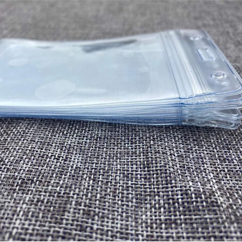 Custom size ID card Badge Holders Sealable Waterproof Clear Plastic Holder