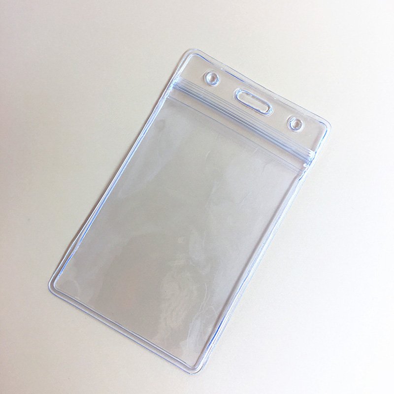Custom size ID card Badge Holders Sealable Waterproof Clear Plastic Holder