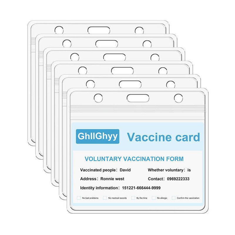 Custom size ID card Badge Holders Sealable Waterproof Clear Plastic Holder