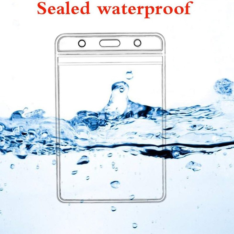 Custom size ID card Badge Holders Sealable Waterproof Clear Plastic Holder