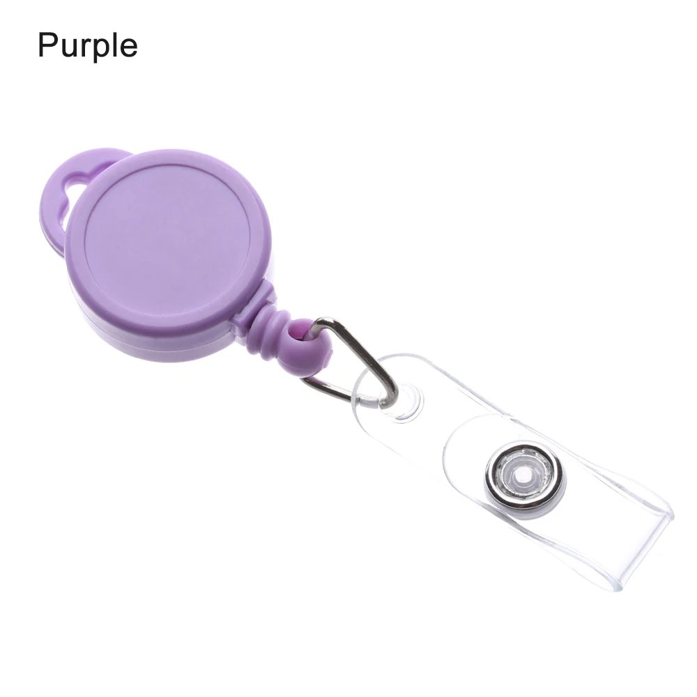 Anti-Lost Retractable Badge Reel ID Lanyard Name Tag ID Badge Holder Colorful Keychain Easy To Pull Buckle School Supplies